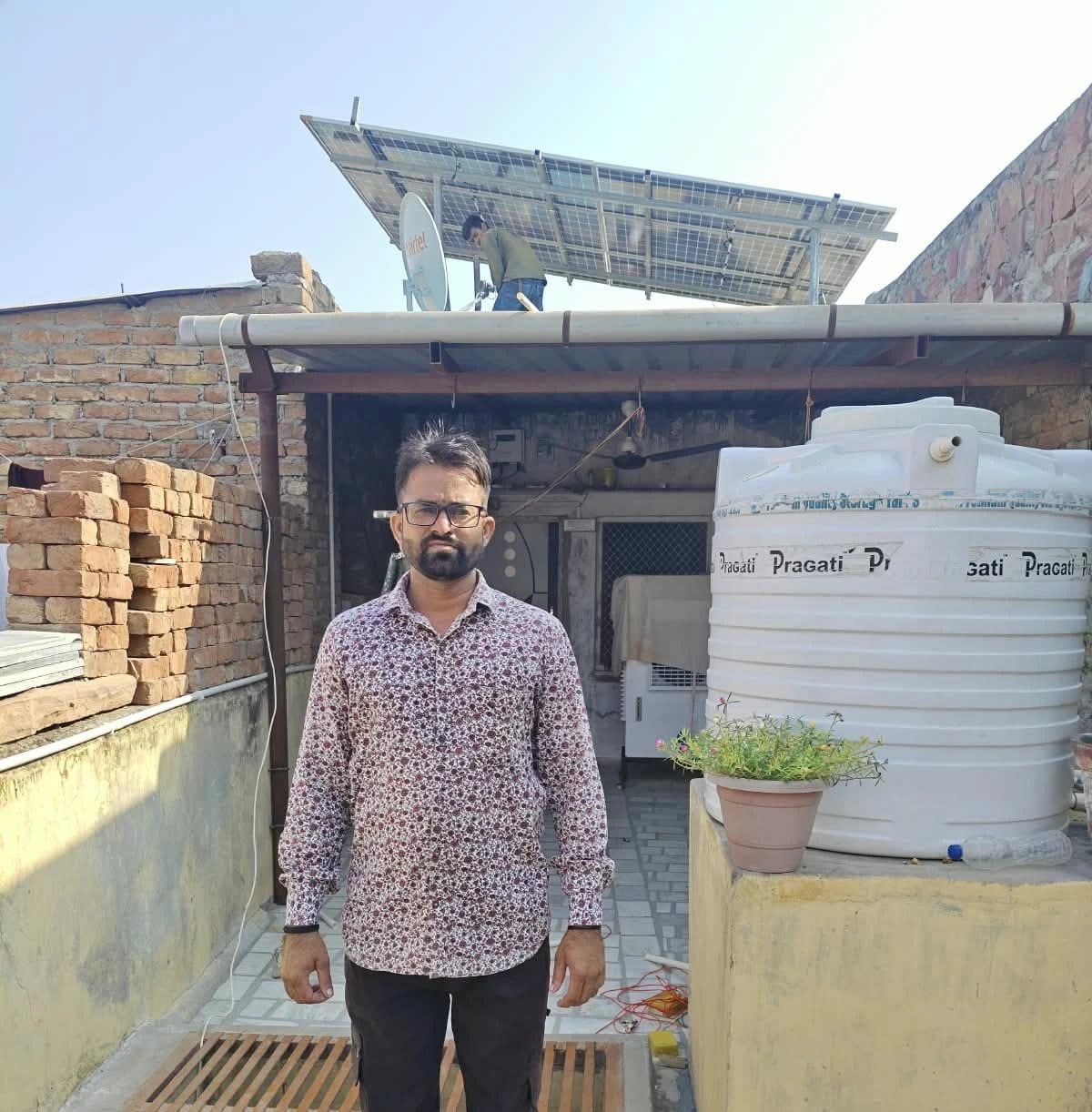 Raised structure above terrace shed by Balaji Solar & Steel Fabrication in Samdari, Rajasthan
